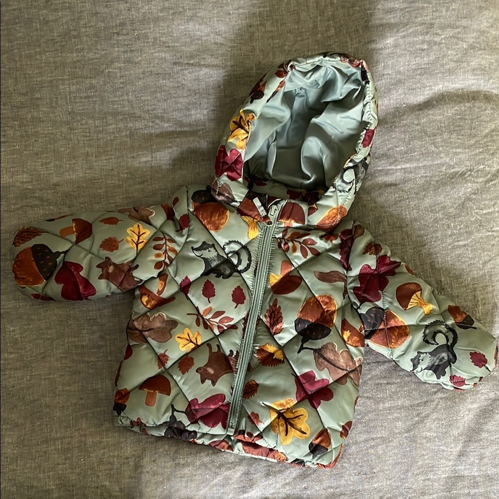 Children's Leaf Print Puffer Jacket